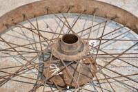 WHEEL:&nbsp;A single 21" rear wheel, believed to suit Norton or Royal Enfield, circa 1920s [Sydney] - 4