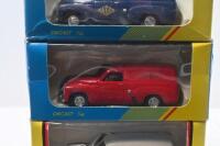 TRAX: set of 3 1:43 Trax "Australian Motoring History" series FJ Holden Panel Vans, 1 Cream Vegemite Limited Edition, 1 Blue Nasco Spare Parts, and 1 Red Royal Mail, no Cs of A, all clear display boxed. - 3