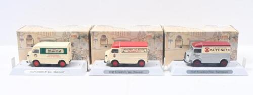 232 · MATCHBOX MODELS OF YESTERYEAR - A TASTE OF FRANCE: Set of 3 1:43 scale Matchbox Models of Yesteryear a Taste of France series models, all 1947 Citroen Type 'H' Vans, YTF4 Marcillat, YTF5 Taittinger, and YTF6 Moutarde de Meaux Pommery, all boxed.