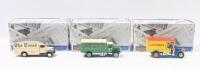 MATCHBOX COLLECTIBLES POWER OF THE PRESS: Set of 3 1:43 scale Matchbox Collectibles Power of the Press Series models, YPP01 1910 Renault AG Van 'Le Figaro', YPP02 1931 Morris Van 'the London Times', and YPP03 1932 Mercedes Benz L5 Van 'Berliner Morgenpost