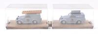 BRUMM FIAT: Set of 2 1:43 scale Brumm Grey Fiat 500 Vans, 1 Ramazzotti, and 1 Stipel, both clear display boxed.