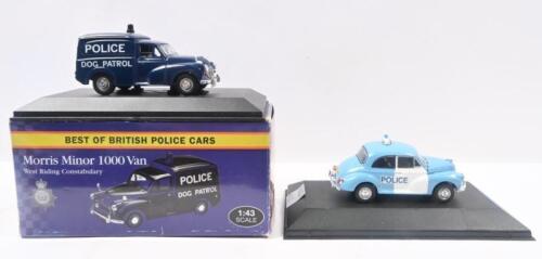 441 · MORRIS POLICE VEHICLES: Set of 2 1:43 Atlas Morris Police vehicles, 1 boxed Best of British Police Cars West Riding Constabulary Dog Patrol Van, and 1 unboxed 1957 Police Saloon.