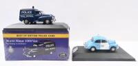 MORRIS POLICE VEHICLES: Set of 2 1:43 Atlas Morris Police vehicles, 1 boxed Best of British Police Cars West Riding Constabulary Dog Patrol Van, and 1 unboxed 1957 Police Saloon.