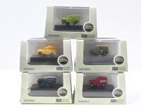 OXFORD COMMERCIALS: Set of 5 N:Gauge Oxford Commercials Morris Minor Delivery Vans, consisting of 1 Post Office Telephones Van, 1 Royal Mail Van, 1 British Rail Van, 1 Pickfords Van, and 1 BRS Parcels Van, all clear display boxed.