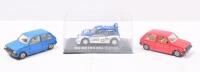 METROS: 3 Metros, 1 XO Altaya 1:43 scale Diecast MG Metro 6R4 RAC Rally car, 1985 T.Pond / R.Arthur, clear boxed, and 2 1:36 scale Corgi Austin Mini Metros, 1 Blue and 1 Red, not boxed. - 2