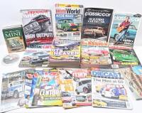 MAGAZINES: Box of assorted car and diecast model related magazines, including a file containing numerous Trax,Trux and Opal Series brochures, all plastic sleeved.