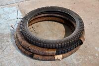 TYRES: A&nbsp;group of three NOS tyres, two Dunlop 26" x 2.5", one x Bridgestone 19" x 2.75" [Sydney]