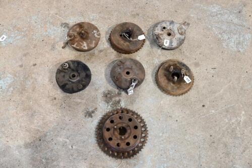 255 · NORTON: A group of 2 rear brake assemblies, 3 brake drums, 2 front brake assemblies, circa 1930s-1940s [Sydney]