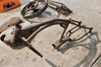 NORTON: Circa 1928-1931 Norton 500cc project including frame, webbed forks, tank with cap, chain guard and 18", 40 spoke Enfield rear wheel [Sydney] - 2