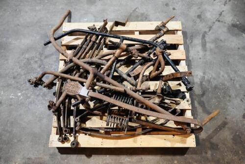 268 · SIDECAR: A large group of miscellaneous sidecar parts including wheels, guards and chassis parts on 2 pallets (NOTE: Local collection only) [Sydney]
