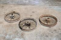 NORTON: Three 19" Norton&nbsp;WM2 wheels circa 1930's complete with bearings [Sydney] - 2