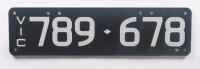 Six-Digit Victorian Custom Numeric plates '789-678', sold with rights to display [Location: Cheltenham, VIC]