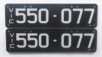 Six-Digit Victorian Custom Numeric plates '550-077', sold with rights to display [Location: Cheltenham, VIC] - 2