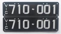 Six-Digit Victorian Custom Numeric plates '710-001', sold with rights to display [Location: Cheltenham, VIC] - 2