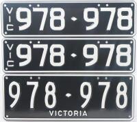 Six-Digit Victorian Custom Numeric plates '978-978', sold with rights to display [Location: Cheltenham, VIC] - 2