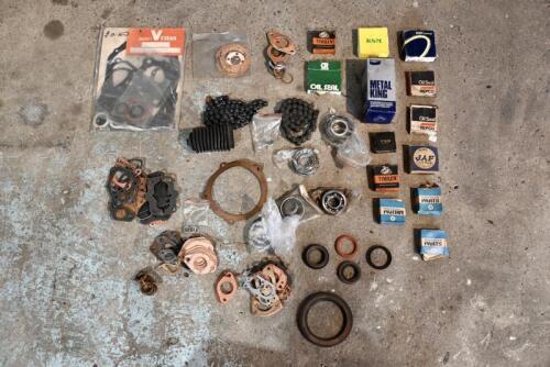 345 · GASKETS: A box of miscellaneous gaskets and NOS bearings, appear to be unused [Sydney]