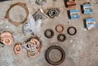 GASKETS: A box of miscellaneous gaskets and NOS bearings, appear to be unused [Sydney] - 2