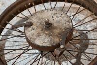 DOUGLAS: A 1920s 19" interesting wheel, appears to have spline both sides, possibly Douglas DT [Sydney] - 3