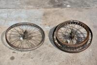 Douglas: A pair of 22", 40 spoke Douglas front and rear wheels with axle bearings, believed to be circa 1920s [Sydney]