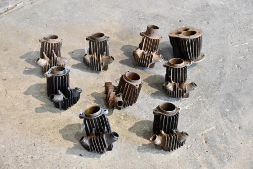 352 · DOUGLAS: Nine cast iron 1920s cylinders, believed all except one to be Douglas TS [Sydney]
