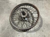 ROYAL ENFIELD: A 19", 40 spoke&nbsp;Royal Enfield&nbsp;rear&nbsp;wheel suitable for a Norton, Panther or Brough Superior, lacking&nbsp;sprocket/brake drum [Sydney] - 2