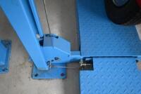 HOIST: A four post 240v hydraulic&nbsp;vehicle hoist 3600kg load capacity, complete with approach ramps and moving dollies. [Location: Mount Waverley] - 2