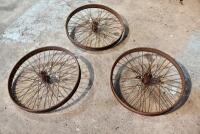 DOUGLAS: Three 22", 40 spoke wheels, believed to be from a Douglas TS [Sydney]