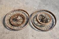 DOUGLAS: Two Douglas rear wheels complete with belt pulley, one&nbsp;rim badly rusted [Sydney]