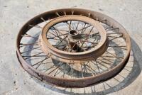 DOUGLAS: Two Douglas rear wheels complete with belt pulley, one&nbsp;rim badly rusted [Sydney] - 3