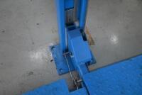 HOIST: A four post 240v hydraulic&nbsp;vehicle hoist 3600kg load capacity, complete with approach ramps and moving dollies. [Location: Mount Waverley] - 3