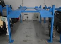 HOIST: A four post 240v hydraulic&nbsp;vehicle hoist 3600kg load capacity, complete with approach ramps and moving dollies. [Location: Mount Waverley] - 8