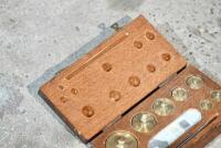 WEIGHTS: A fitted boxed set of brass weights [Sydney] - 2