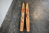 WATER SKIS: Pair of circa 1950s Fred Williams 'Double Singles' timber water skis [Sydney]
