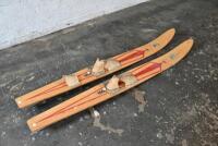 WATER SKIS: Pair of circa 1950s Fred Williams 'Double Singles' timber water skis [Sydney] - 2