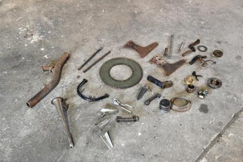 377 · A group of various motorcycle parts, circa 1950s, unknown makes and models [Sydney]