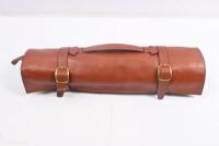 OFFICINE GULLO: A set of six Officine Gullo cooking/chefs knives within a leather roll - 4