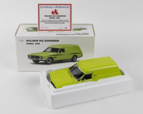 HOLDEN: 1:18 scale AUTOart Barbados Green Holden HQ Panel Van No 21 of 804, Certificate of Authenticity, boxed