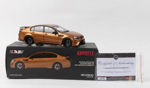 HOLDEN: 1:18 scale Biante Light my Fire HSV GTSR W1 Sedan, No 159 of 822, Certificate of Authenticity, boxed.