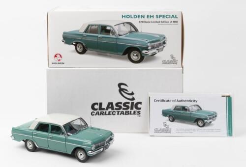 HOLDEN: 1:18 scale Classic Carlectables Mitta Green Holden EH Special Sedan, No 415 of 1850, Certificate of Authenticity, boxed.