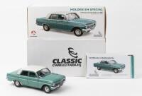HOLDEN: 1:18 scale Classic Carlectables Mitta Green Holden EH Special Sedan, No 415 of 1850, Certificate of Authenticity, boxed.