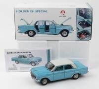HOLDEN: 1:18 scale Classic Carlectables Tartan Turquoise Holden EH Special Sedan, No 1983 of 2750, Certificate of Authenticity, boxed.