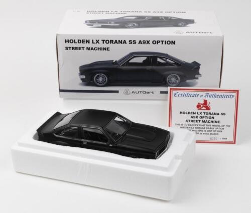 HOLDEN: 1:18 scale AUTOart Soul Black Holden LX Torana SS A9X Option Street Machine, No 374 of 1008, Certificate of Authenticity, boxed.