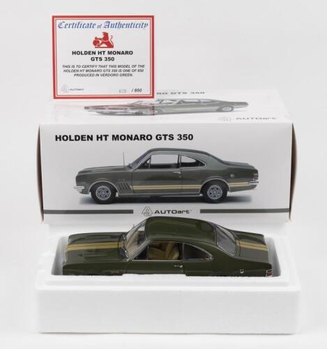 HOLDEN: 1:18 scale AUTOart Verdoro Green Holden HT Monaro GTS 350 Coupe, No 670 of 850, Certificate of Authenticity, boxed,