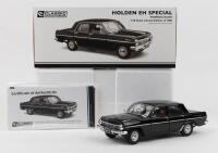 HOLDEN: 1:18 scale Classic Carlectables Warrigal Black Holden EH Special Sedan, No 190 of 1000, Certificate of Authenticity, boxed.