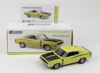 CHRYSLER: 1:18 scale Classic Carlectables Limelight Chrysler VH Valiant E49 Small Tank Charger Coupe, No 505 of 650, Certificate of Authenticity, boxed.
