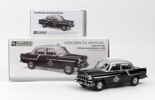 HOLDEN: 1:18 scale Classic Carlectables Holden FC Special Silver Top Taxi, No 971 of 1000, Certificate of Authenticity, boxed.