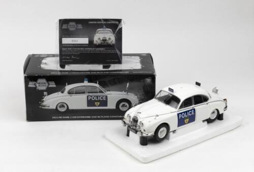 JAGUAR: 1:18 scale Model Icons International White 1965 Jaguar Mark 2 Leicestershire and Rutland Constabulary Polic Car, Limited Edition No 251 of 999, Certificate of Authenticity, boxed.