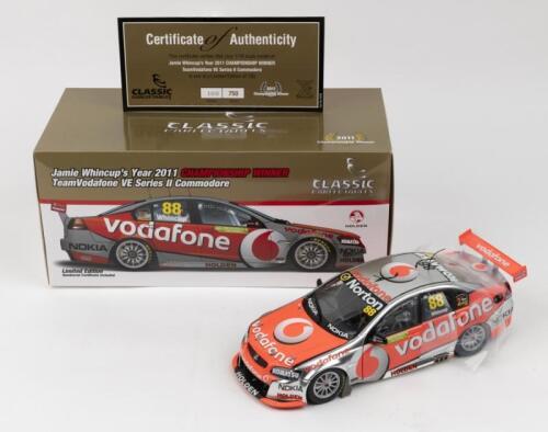 V8 SUPERCARS: 1:18 Classic Carlectables Jamie Whincups' #88 Year 2011 Championship winning Team Vodafone Holden VE Series II Holden Commodore, No 108 of 750, Certificate of Authenticity, boxed.