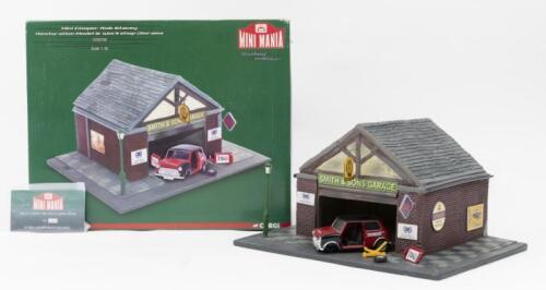MINI DIORAMA: 1:36 scale Corgi Mini Mania CC82258 Mini Cooper Rob Stacey Restoration & Workshop Diorama, Limited Edition No 1287 of 1450, Certificate of Authenticity, boxed.
