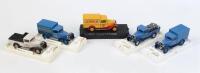SOLIDO AGE D'OR: 5 1:43 scale Solido Age d'or Citroen C4F models, 1 Yellow and Red Fourgon Kodak Delivery Van, 1 Blue Classic Samaritaine Delivery Van with no markings and 1 with markings, 1 Blue Charbonnier ute with no markings, and 1 Cream Charbonnier B